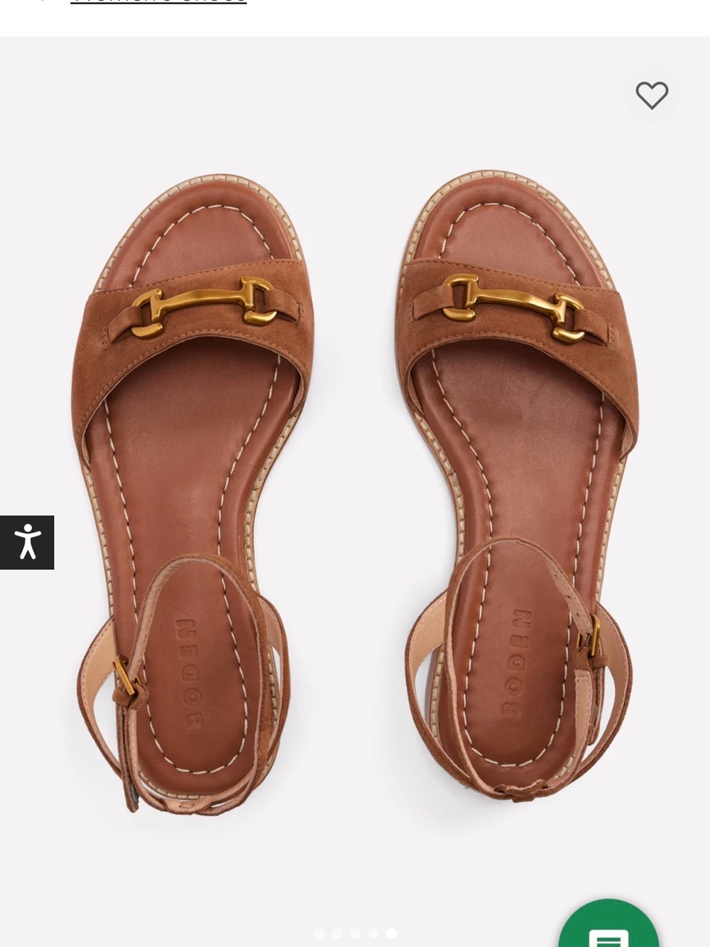 Boden Tan Suede Sandals with Gold Bit